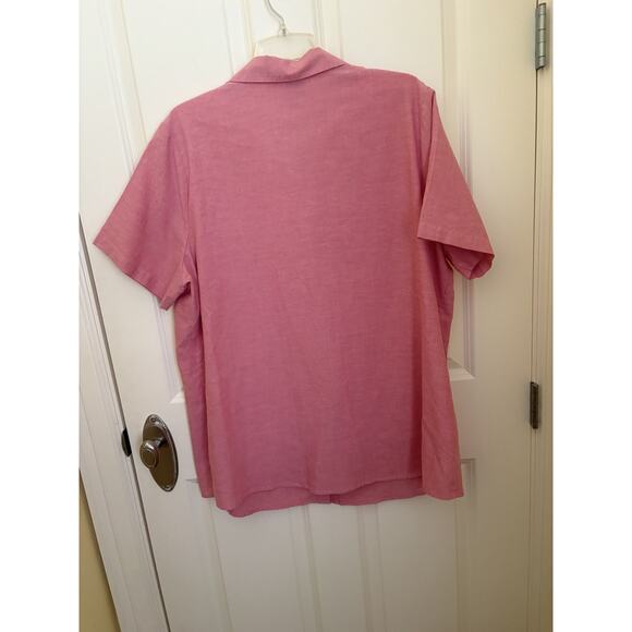 ONLY NECESSITIES Women Short Sleeve Button Down Pink Shirt Size 2X - Picture 3 of 3